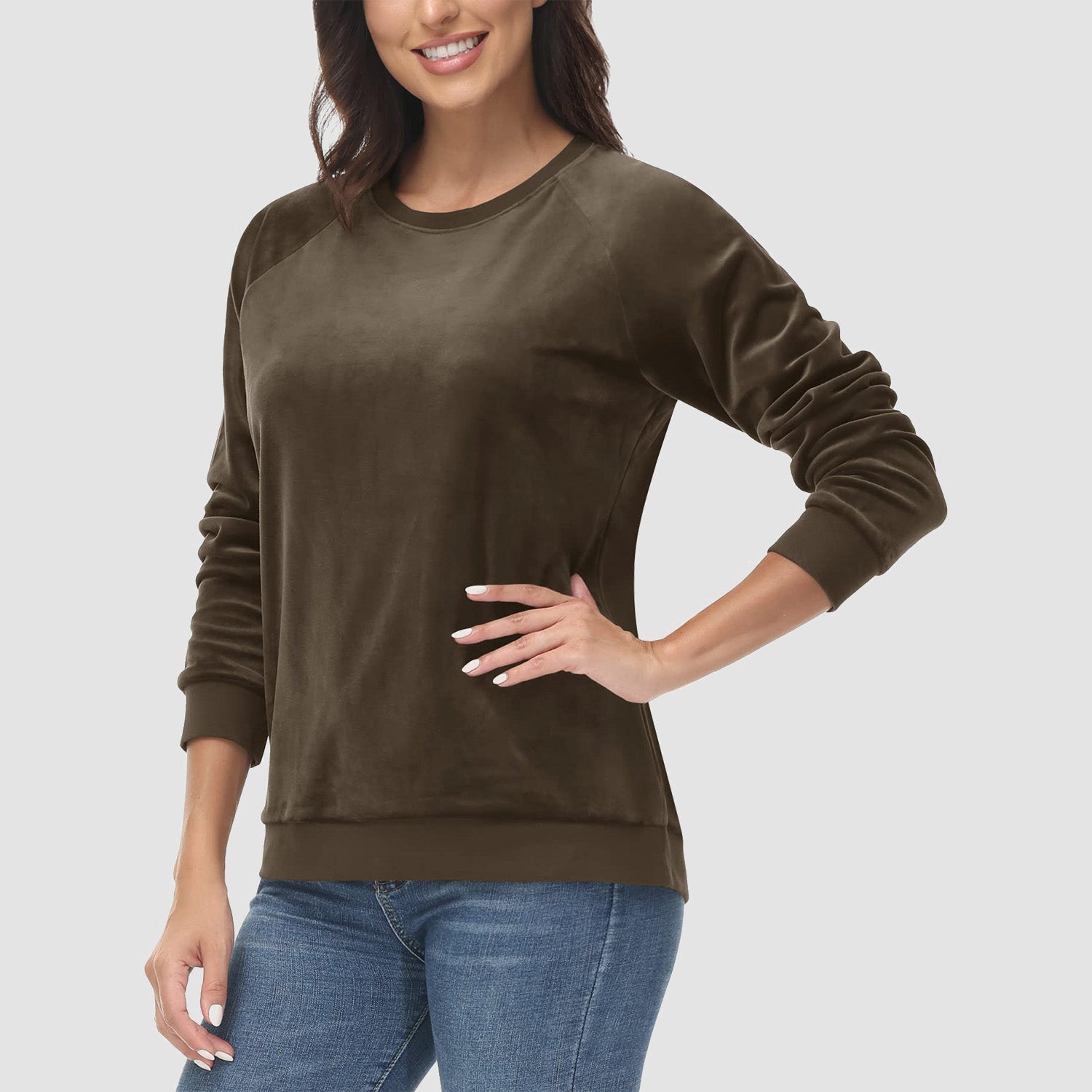 Women's Fleece Sweatshirt - Crewneck & Long Sleeve