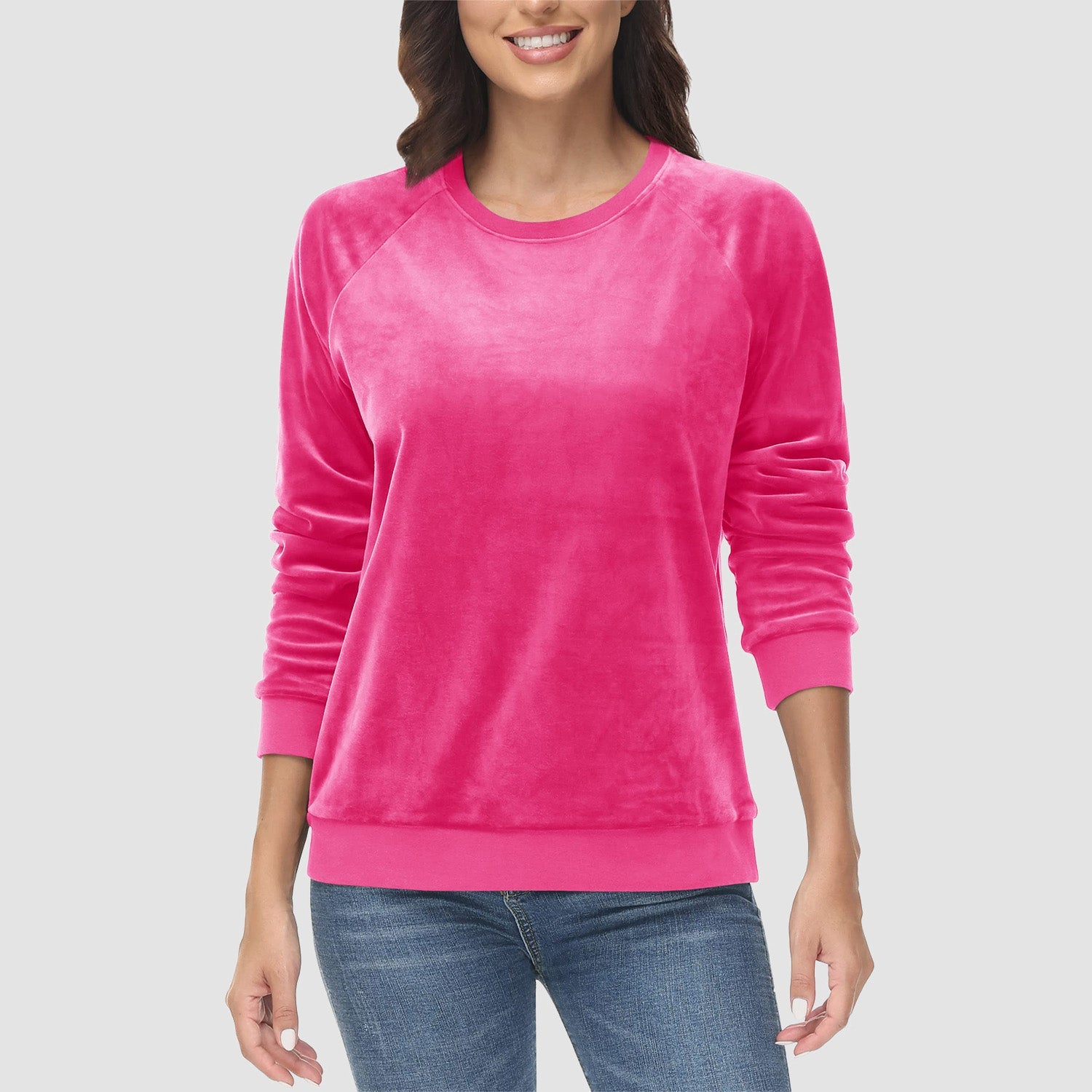 Women's Fleece Sweatshirt - Crewneck & Long Sleeve