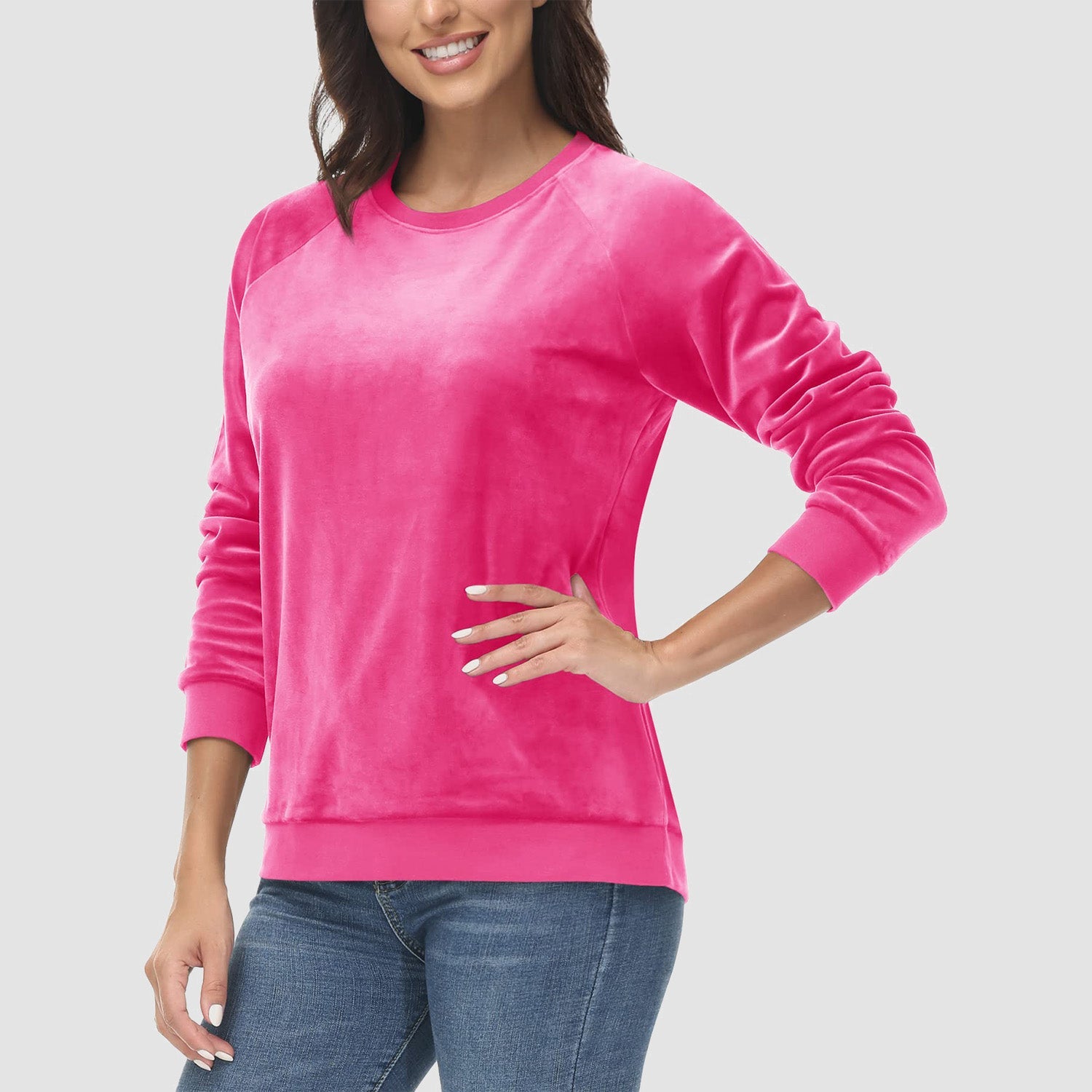 Women's Fleece Sweatshirt - Crewneck & Long Sleeve