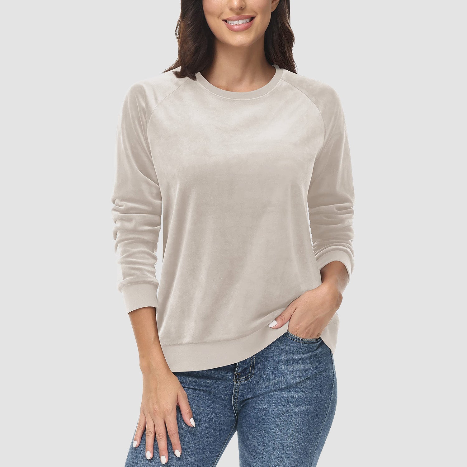 Women's Fleece Sweatshirt - Crewneck & Long Sleeve