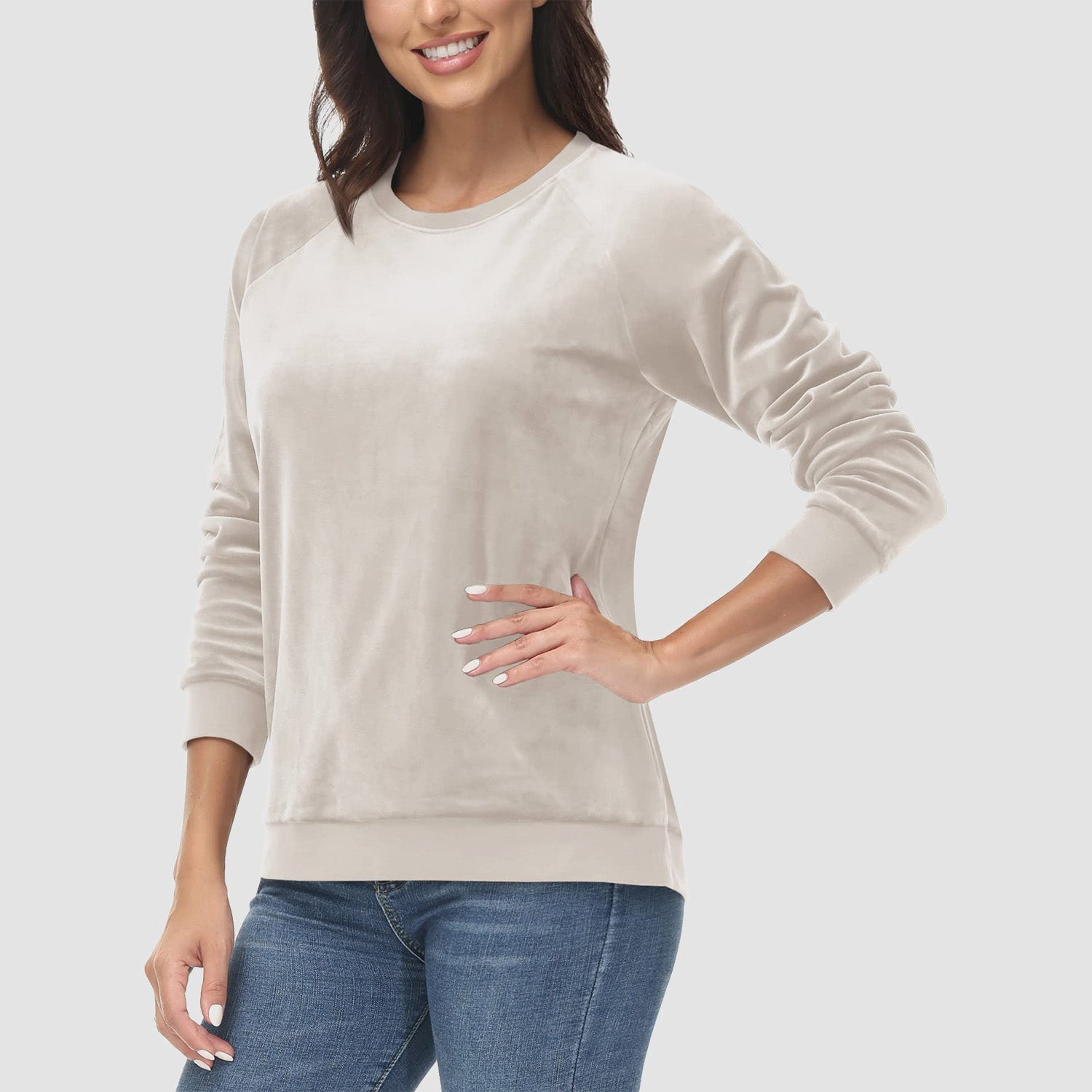 Women's Fleece Sweatshirt - Crewneck & Long Sleeve