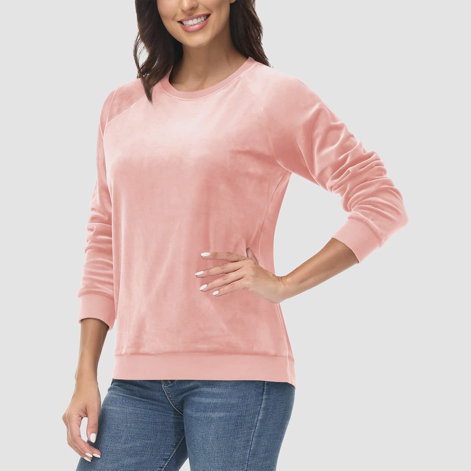 Women's Fleece Sweatshirt - Crewneck & Long Sleeve