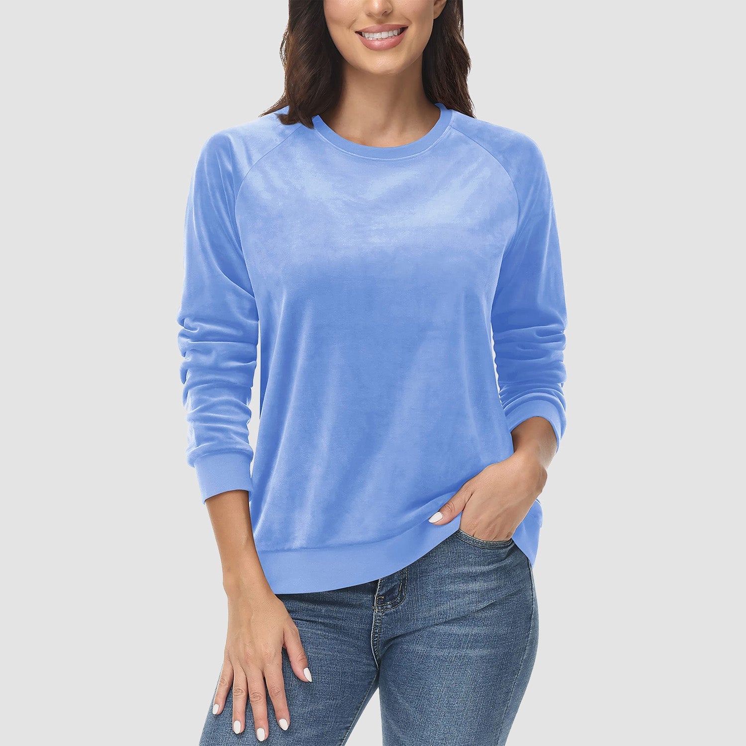 Women's Fleece Sweatshirt - Crewneck & Long Sleeve