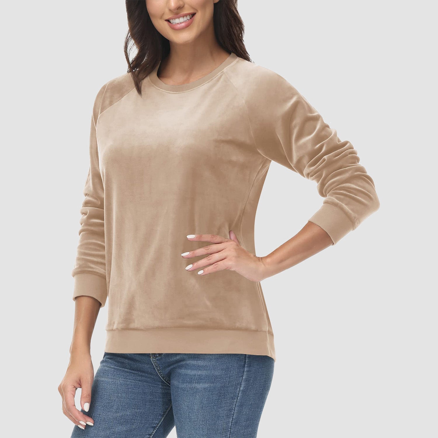 Women's Fleece Sweatshirt - Crewneck & Long Sleeve
