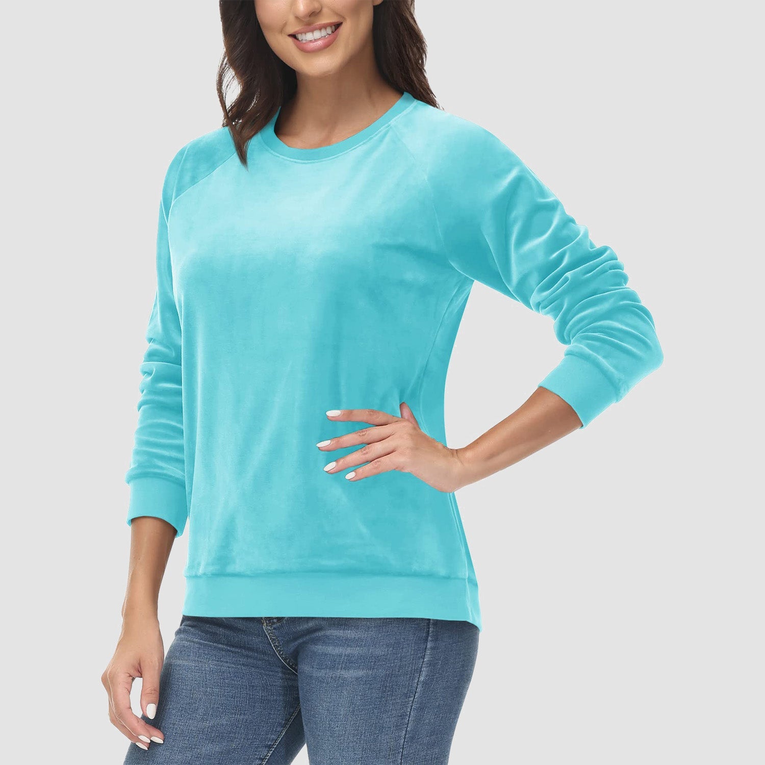 Women's Fleece Sweatshirt - Crewneck & Long Sleeve