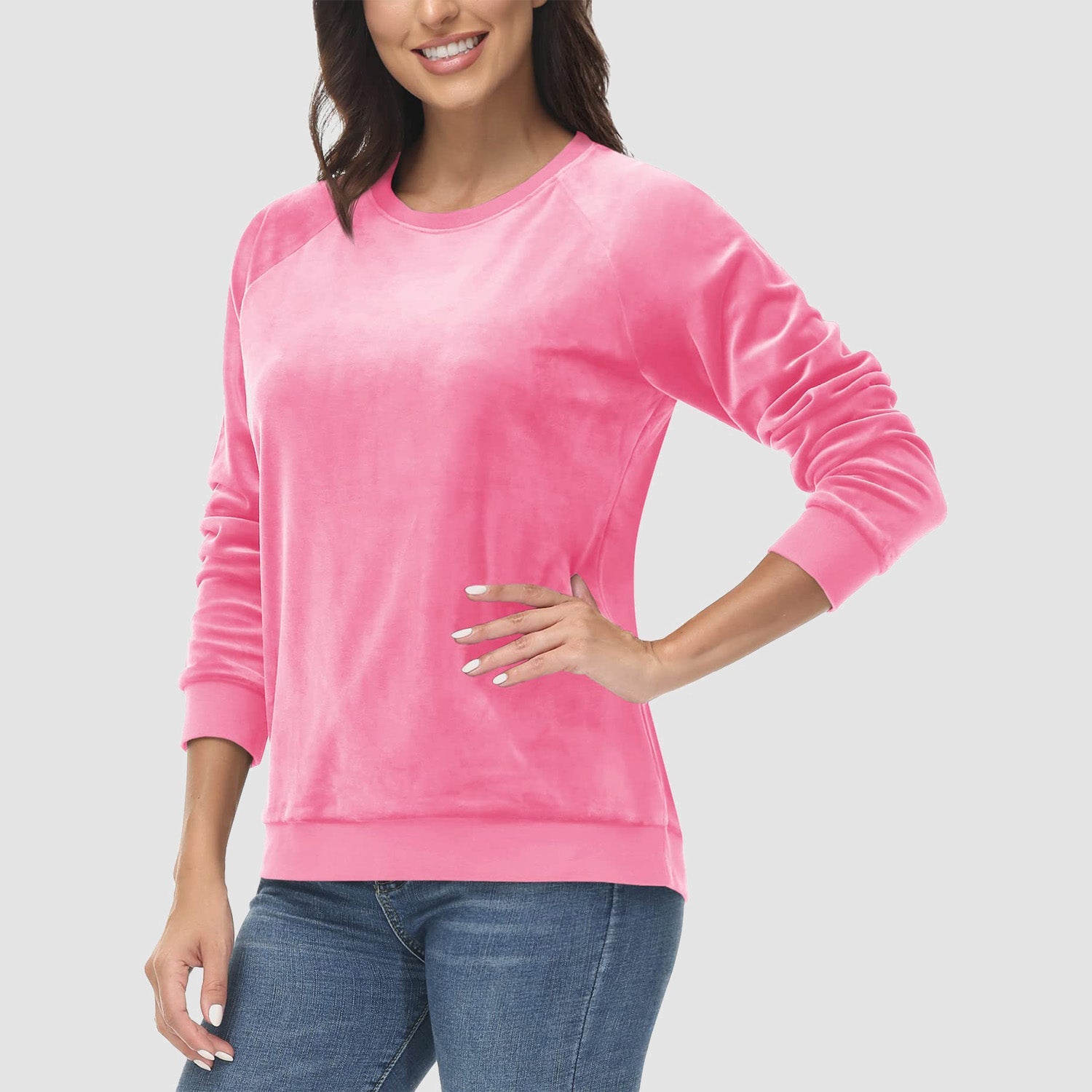 Women's Fleece Sweatshirt - Crewneck & Long Sleeve