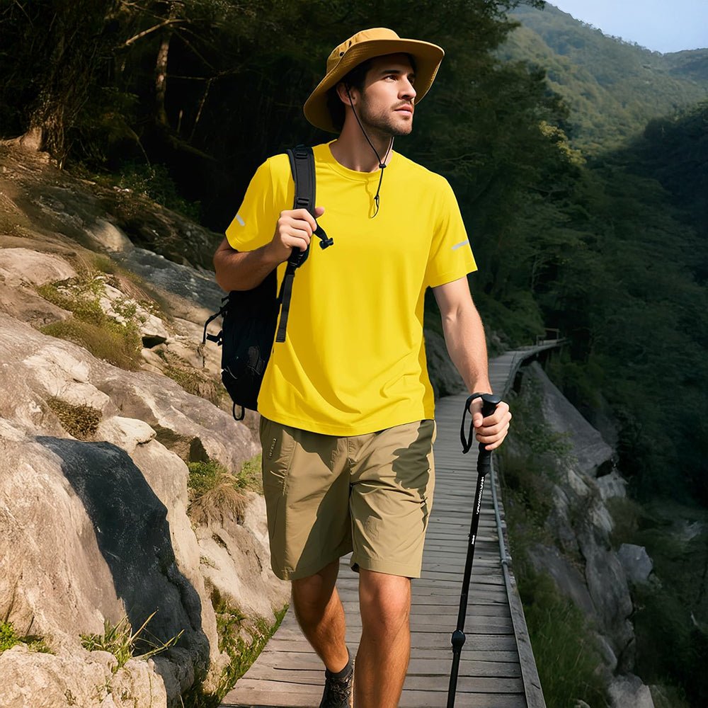 Men's Dry Fit Sun Protection Stretch Training & Sports T-Shirts - veyora