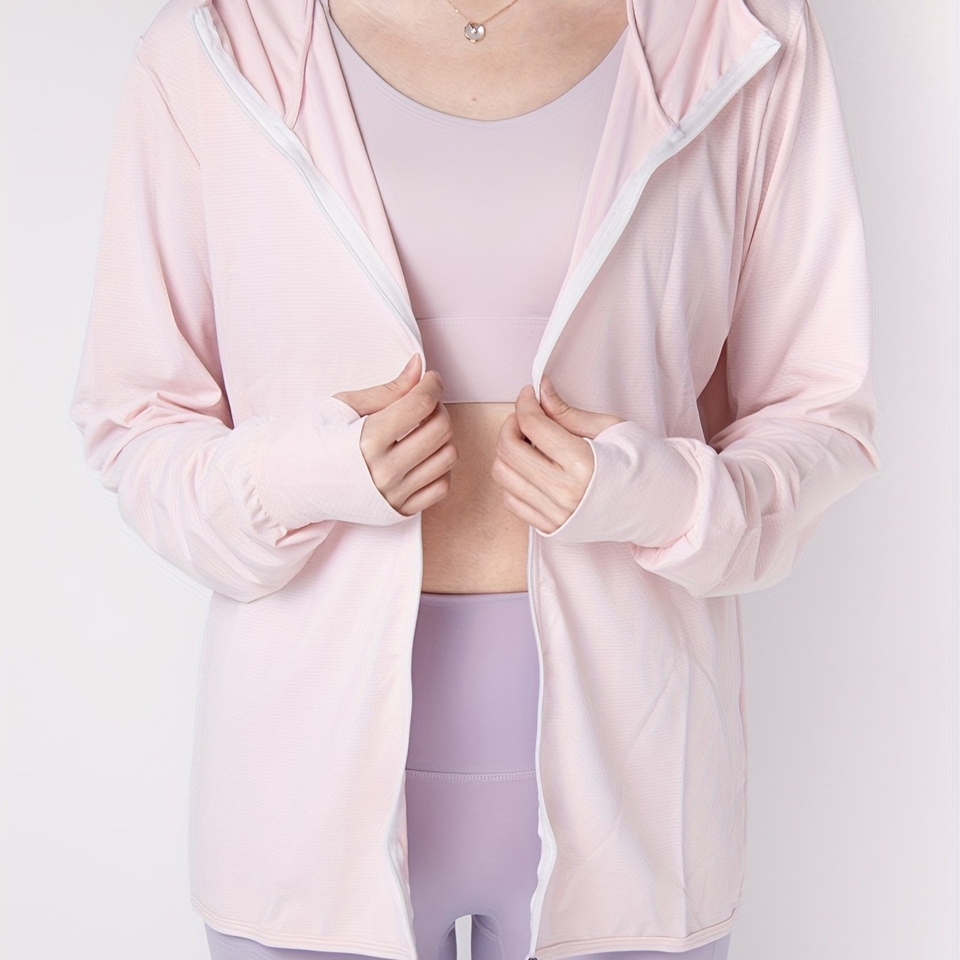 Women's Sports Sun Protection Suit with Hood, Breathable and Cool Long Sleeve Jacket, UV Protection and Sun Protection Fitness Suit - veyora