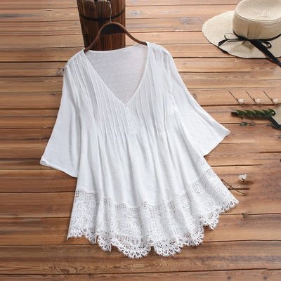 Abigail™ - Vintage Casual Lace Shirt - veyora