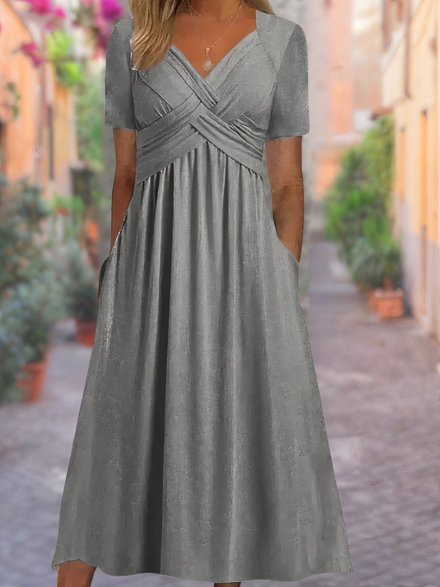 Aria™ - Comfortable V - Neck Dress - veyora