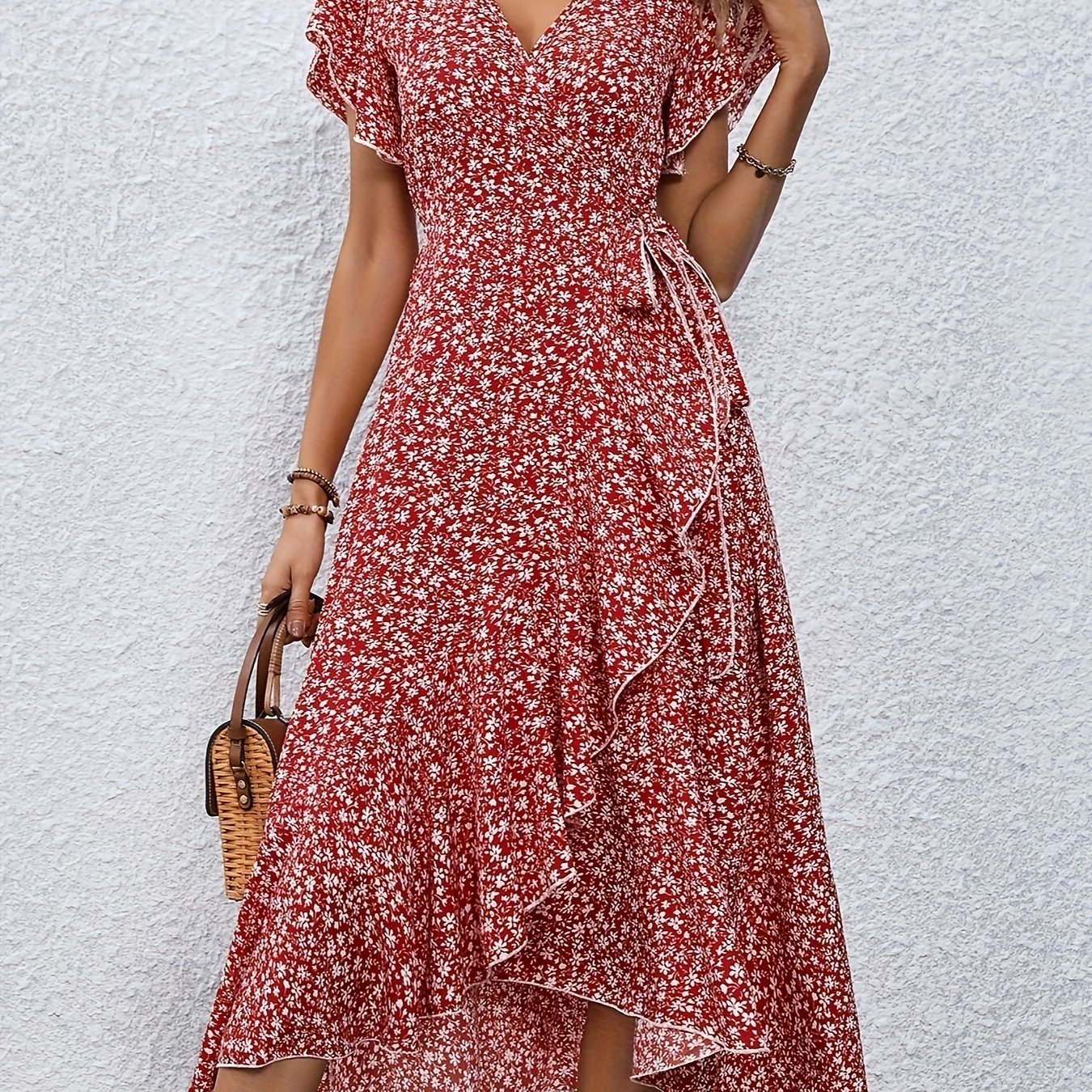 Stylish Small Floral Dress - Elegant, Trendy for Casual Wear - veyora