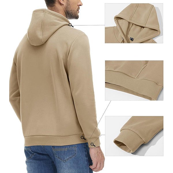 Cozy Men’s Fleece Lined Workout Hoodie with Kangaroo Pocket - veyora