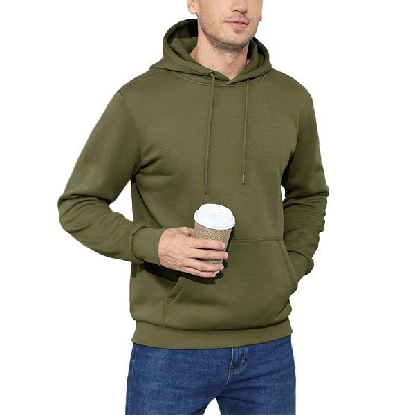 Cozy Men’s Fleece Lined Workout Hoodie with Kangaroo Pocket - veyora