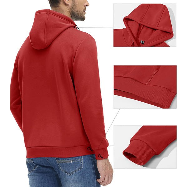 Cozy Men’s Fleece Lined Workout Hoodie with Kangaroo Pocket - veyora