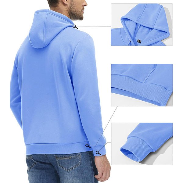 Cozy Men’s Fleece Lined Workout Hoodie with Kangaroo Pocket - veyora