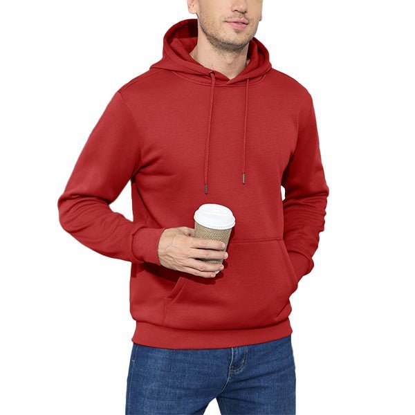Cozy Men’s Fleece Lined Workout Hoodie with Kangaroo Pocket - veyora