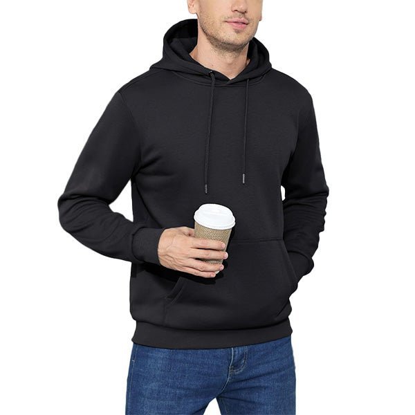Cozy Men’s Fleece Lined Workout Hoodie with Kangaroo Pocket - veyora