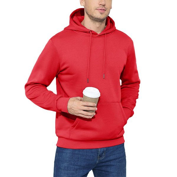 Cozy Men’s Fleece Lined Workout Hoodie with Kangaroo Pocket - veyora