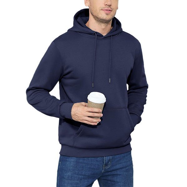 Cozy Men’s Fleece Lined Workout Hoodie with Kangaroo Pocket - veyora