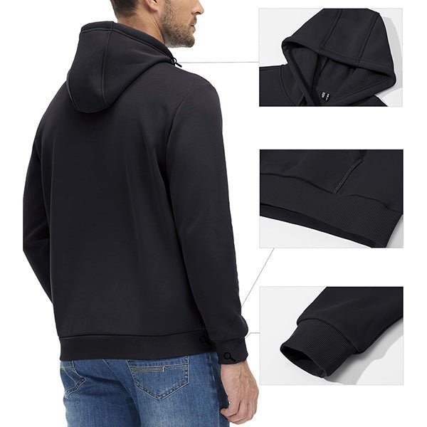 Cozy Men’s Fleece Lined Workout Hoodie with Kangaroo Pocket - veyora