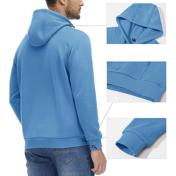 Cozy Men’s Fleece Lined Workout Hoodie with Kangaroo Pocket - veyora