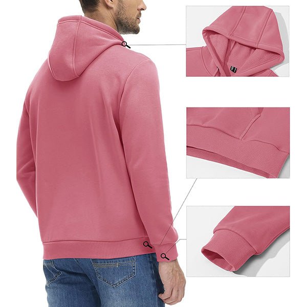 Cozy Men’s Fleece Lined Workout Hoodie with Kangaroo Pocket - veyora