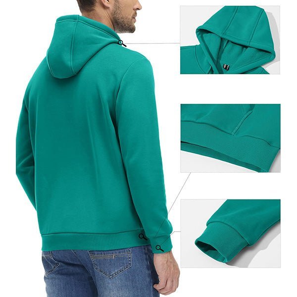 Cozy Men’s Fleece Lined Workout Hoodie with Kangaroo Pocket - veyora