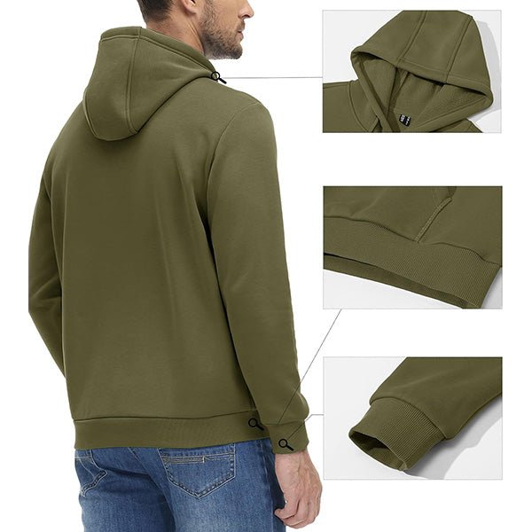 Cozy Men’s Fleece Lined Workout Hoodie with Kangaroo Pocket - veyora