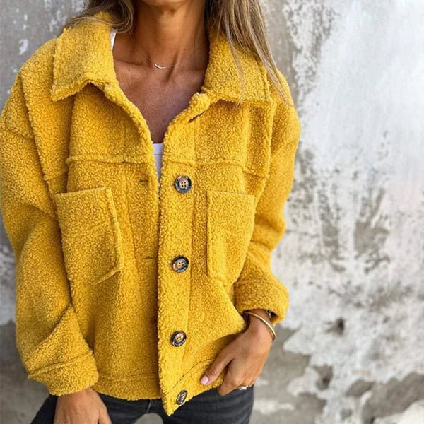 Stylish Short Wool Jacket with Lapels - veyora