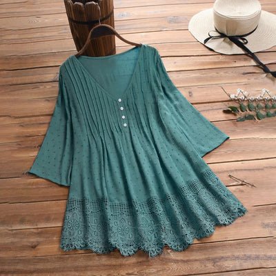 Abigail™ - Vintage Casual Lace Shirt - veyora