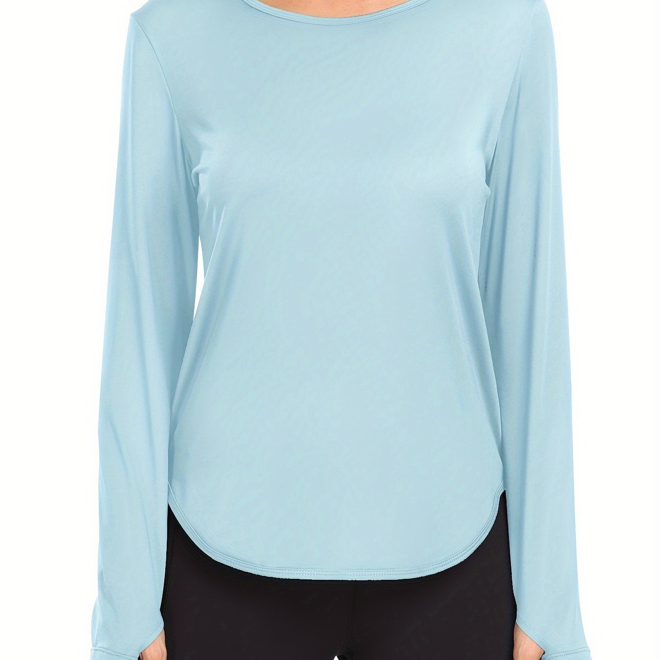 Womens Long Sleeve T-Shirt - Ultra - Lightweight, Breathable, Fashionable Sports Top with Thumb Holes Design - Provides Superior Sun Protection for Yoga, Running, and Outdoor Activities - veyora