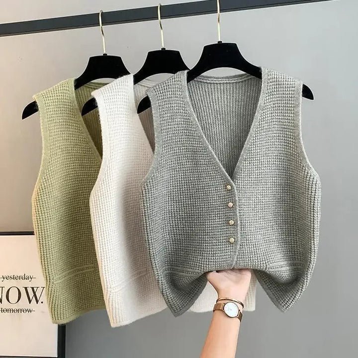 Alyssa™ - Stylish Warm Knitted Vest - veyora