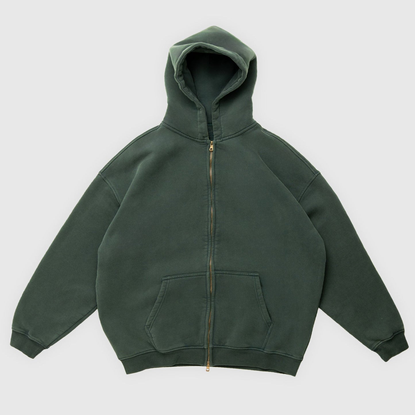 Loose Fit Washed Zip Up Hoodie