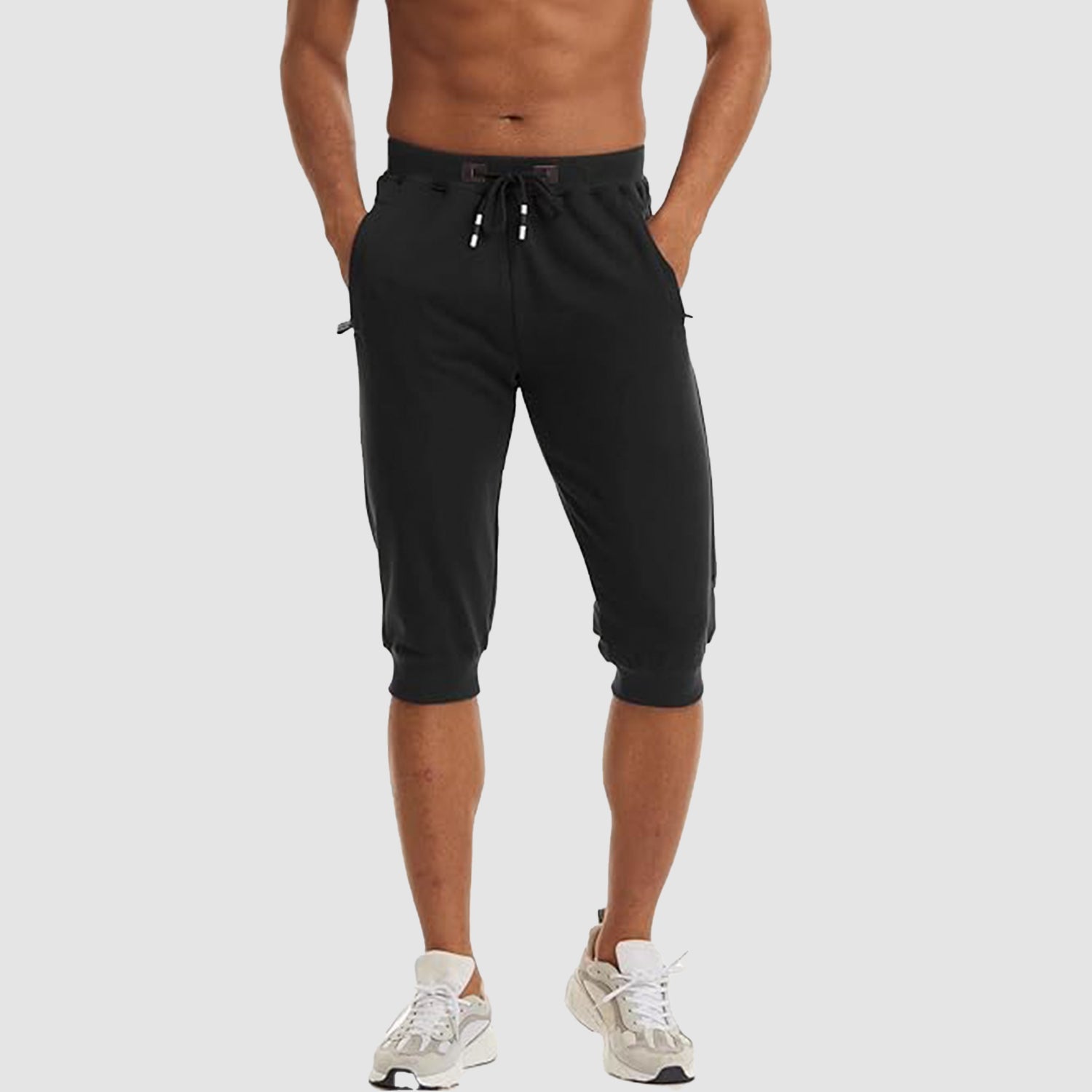 Men's 3/4 Capri Joggers with Pockets - veyora