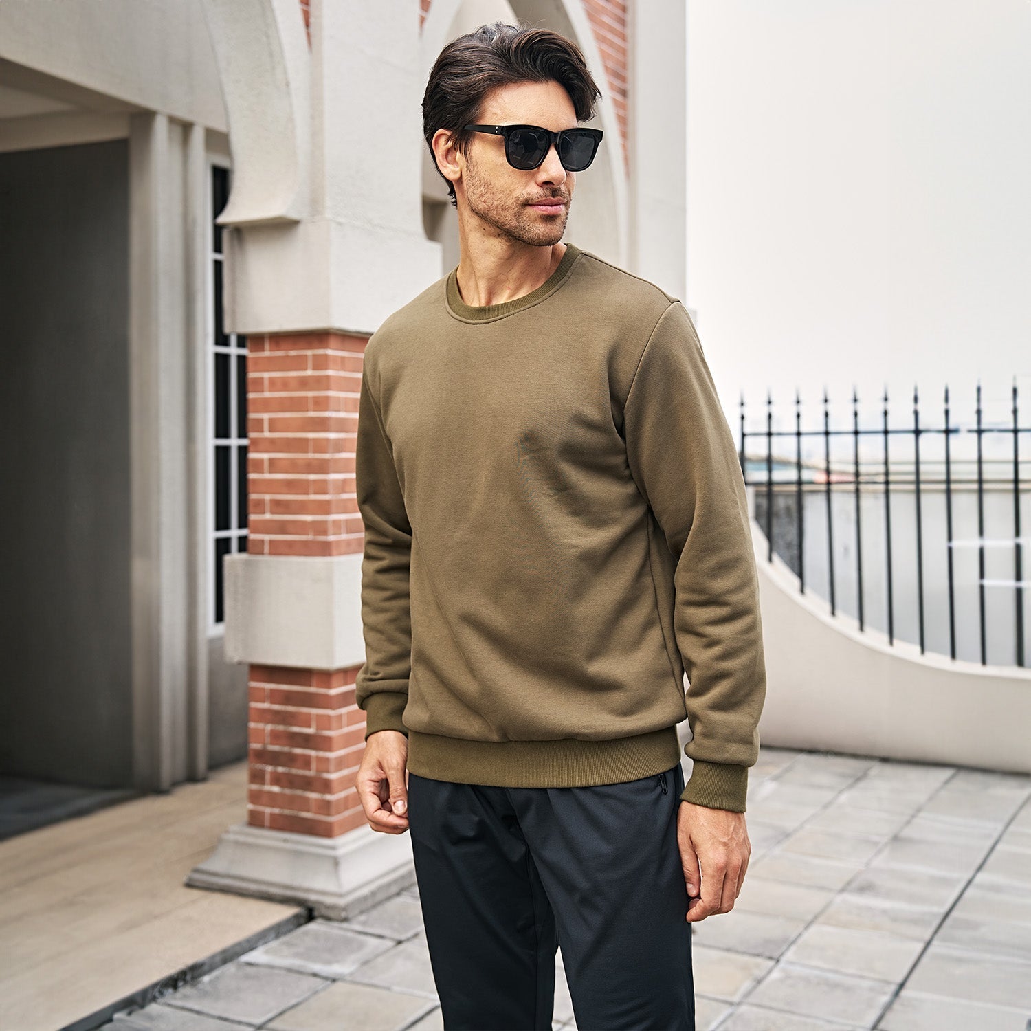 Men's Basic Pullover Crewneck Sweater Fleece Lined Sweatshirt - veyora