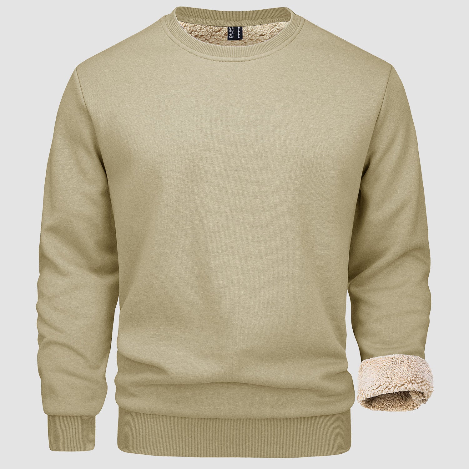 Men's Basic Pullover Crewneck Sweater Fleece Lined Sweatshirt - veyora