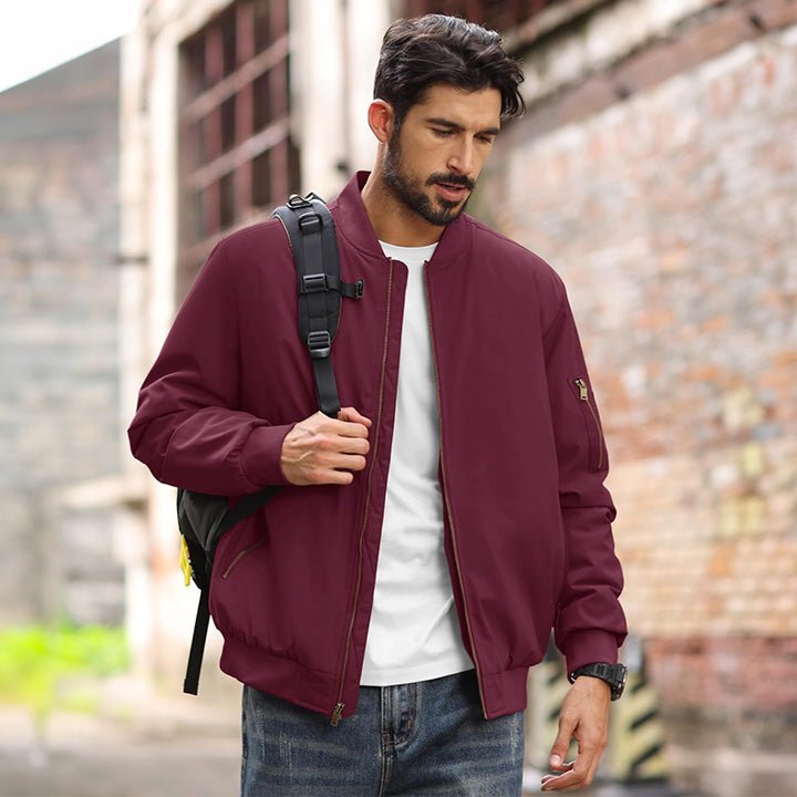 Men's Bomber Jacket – Casual Zip - Up Windbreaker - veyora