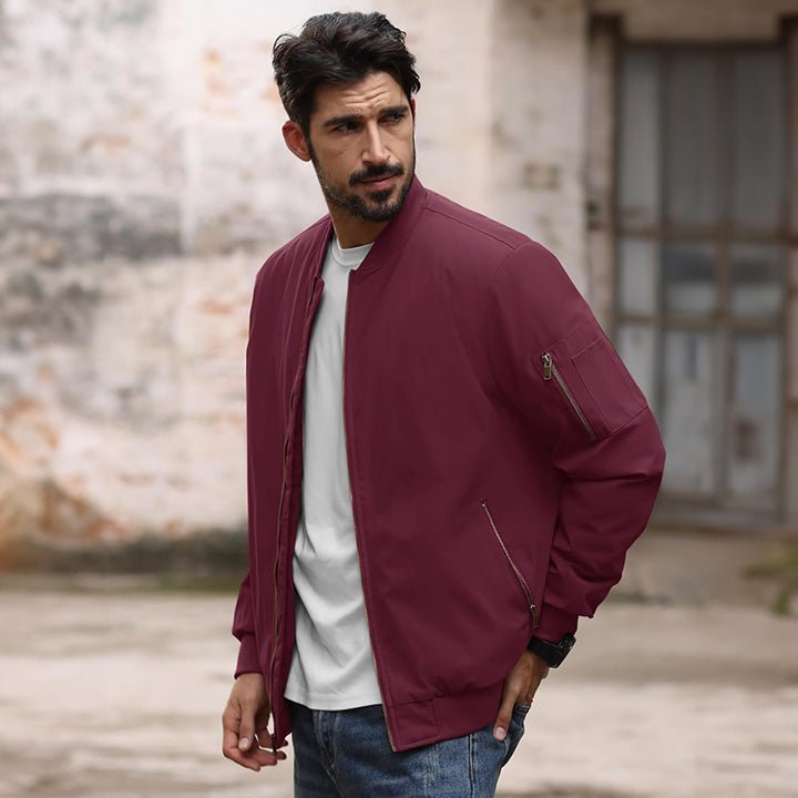 Men's Bomber Jacket – Casual Zip - Up Windbreaker - veyora