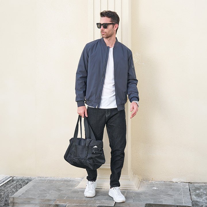 Men's Bomber Jacket, Quilted & Windproof with Pockets - veyora