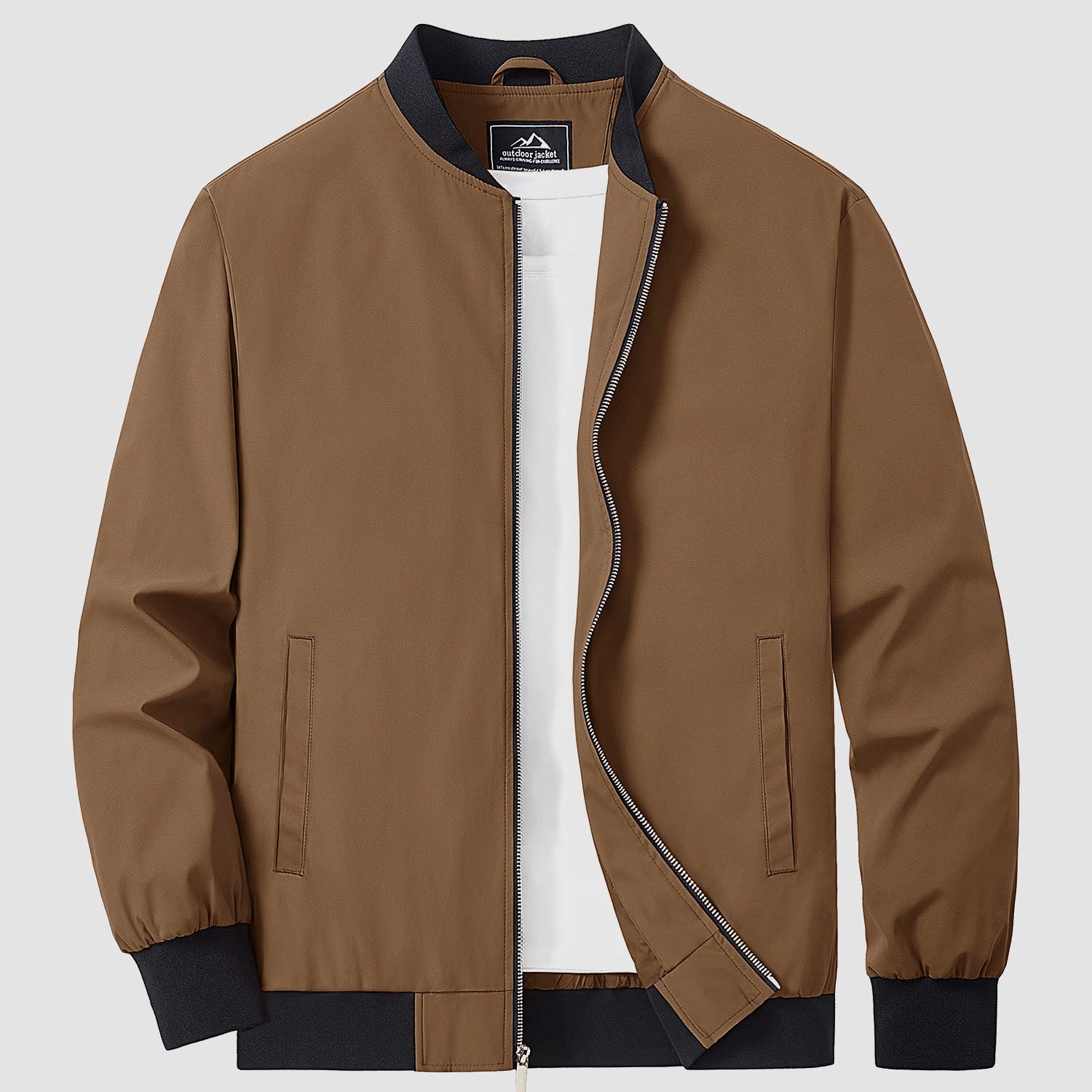 Men's Bomber Jacket Lightweight Windbreaker with Pockets - veyora