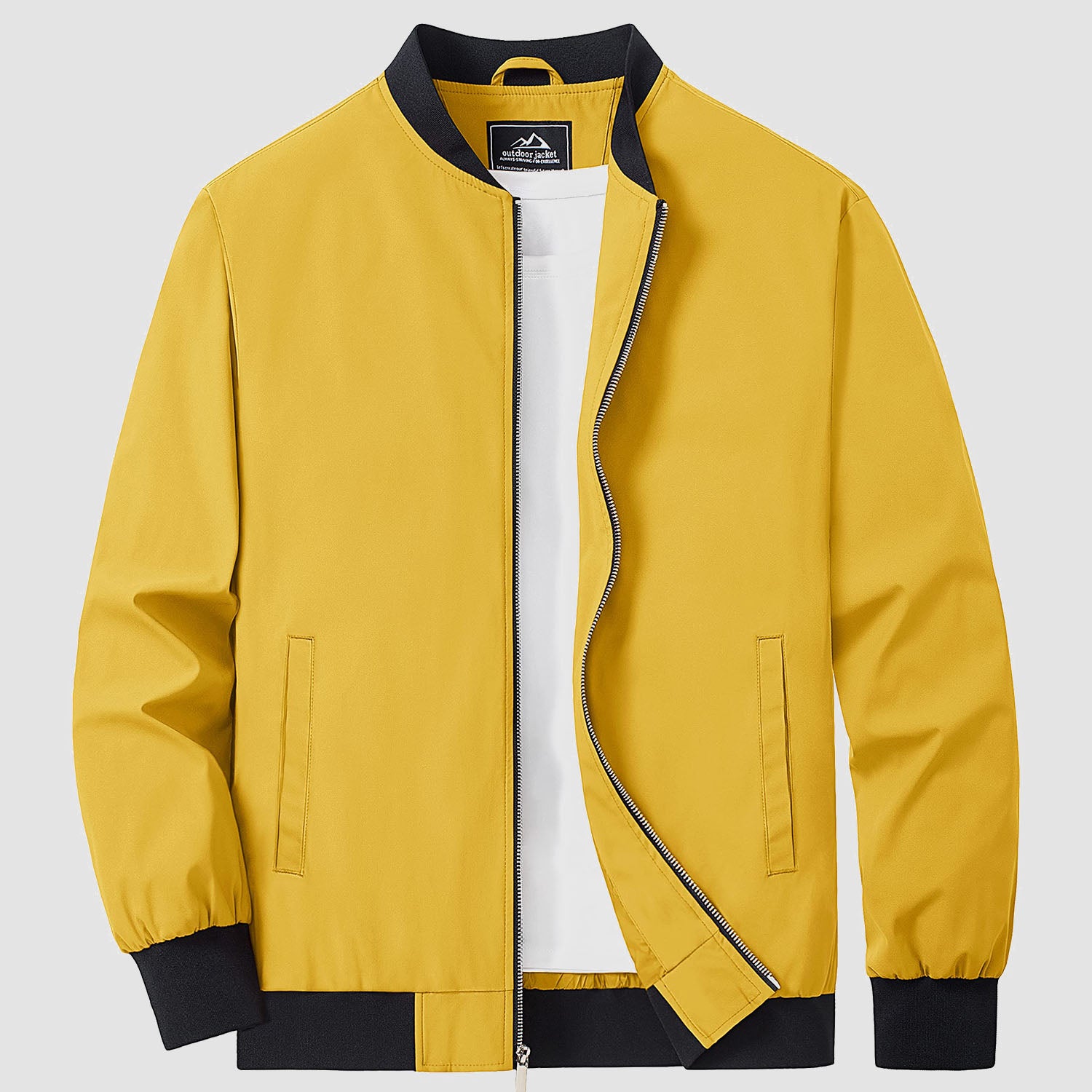 Men's Bomber Jacket Lightweight Windbreaker with Pockets - veyora