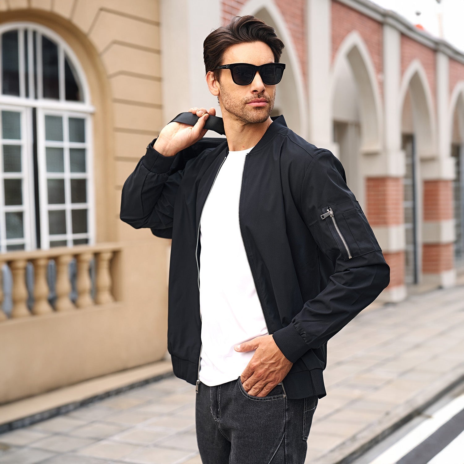 Men's Bomber Jacket Lightweight Windproof Casual Jacket - veyora