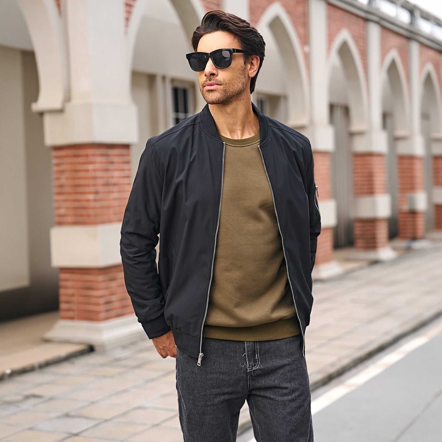 Men's Bomber Jacket Lightweight Windproof Casual Jacket - veyora