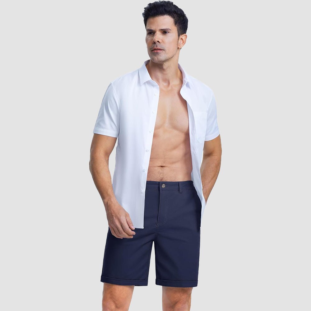 Men's Classic Stretch Chino Shorts with Pockets - veyora