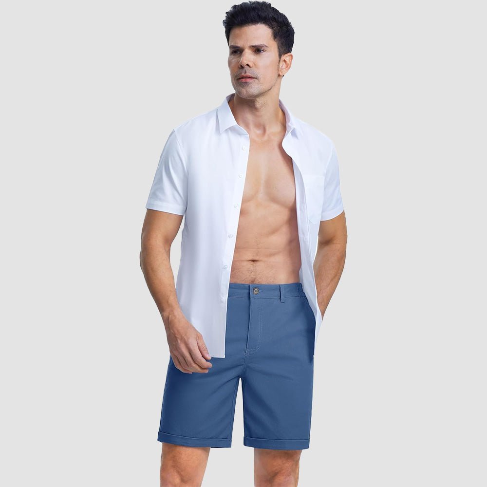 Men's Classic Stretch Chino Shorts with Pockets - veyora