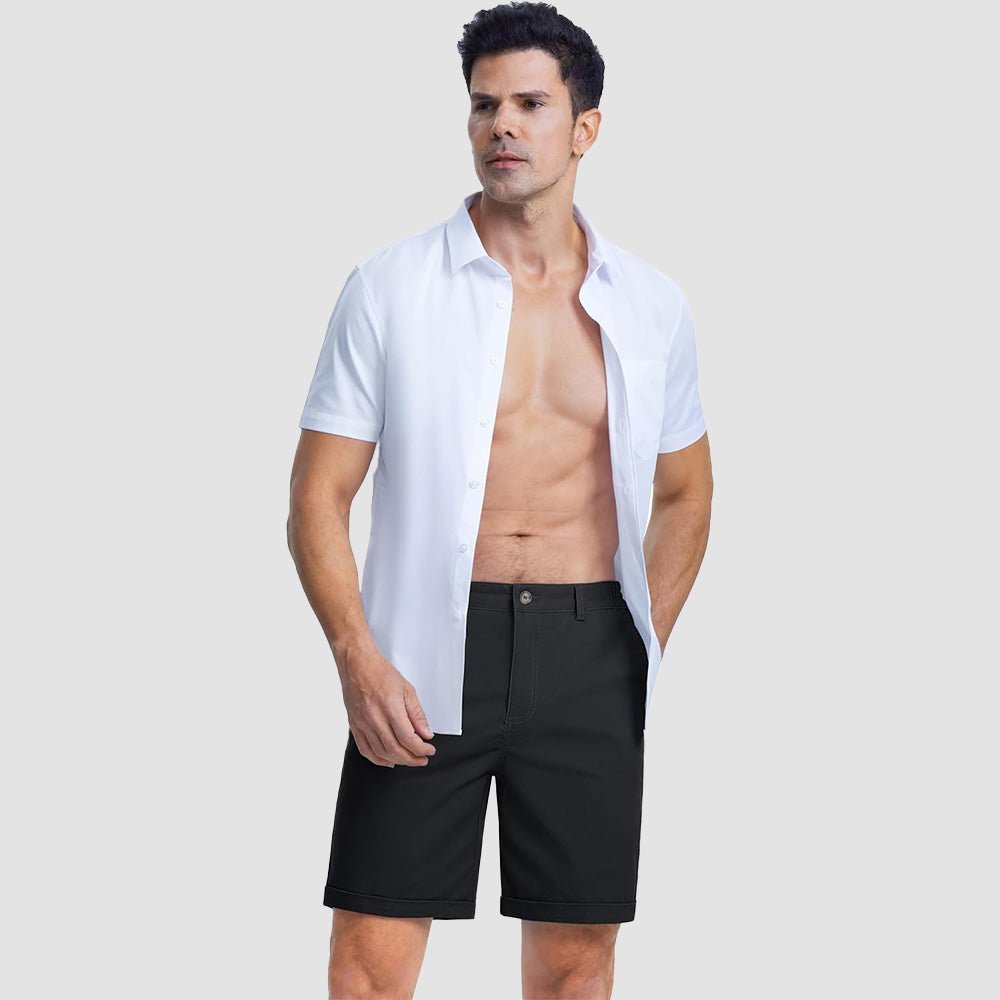 Men's Classic Stretch Chino Shorts with Pockets - veyora