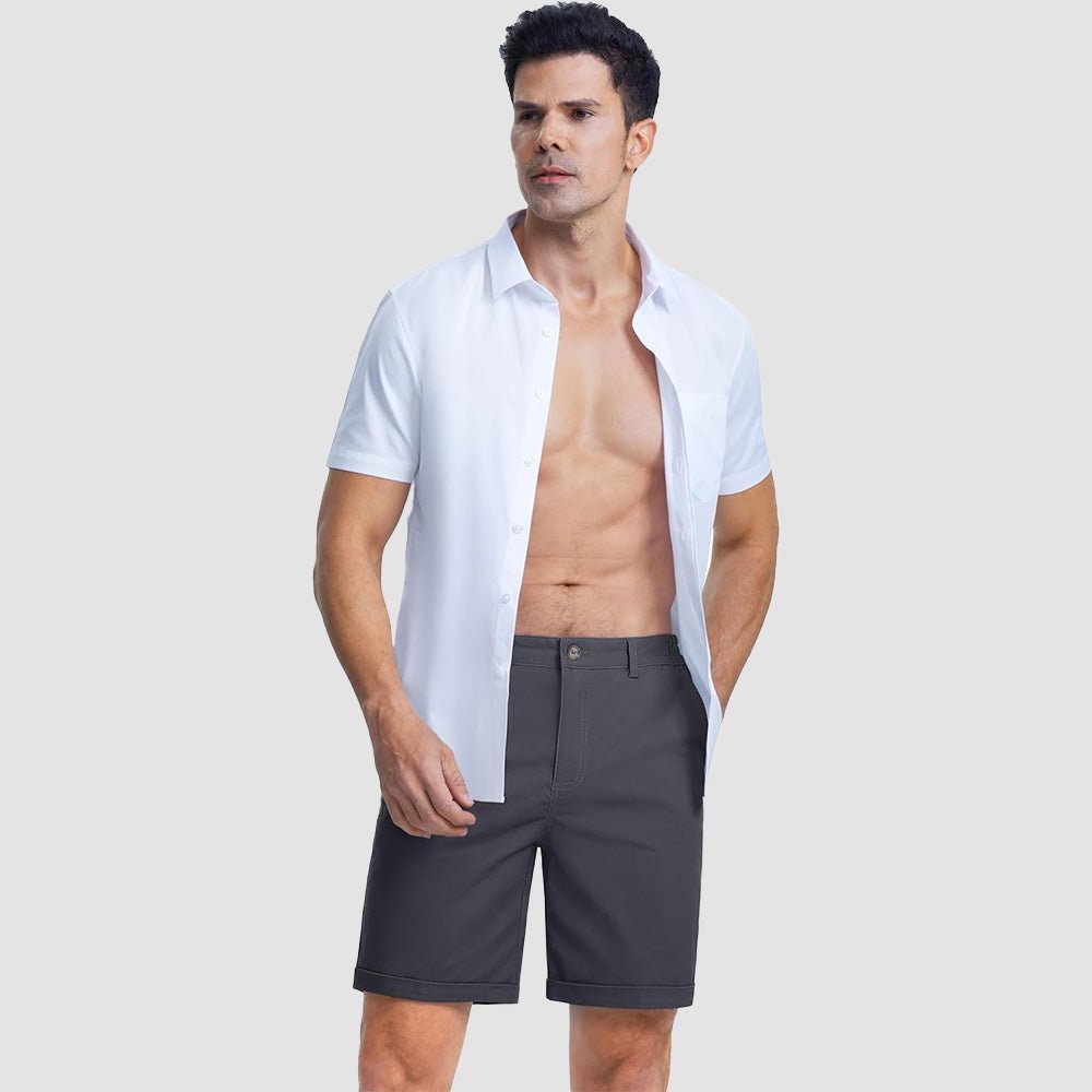 Men's Classic Stretch Chino Shorts with Pockets - veyora