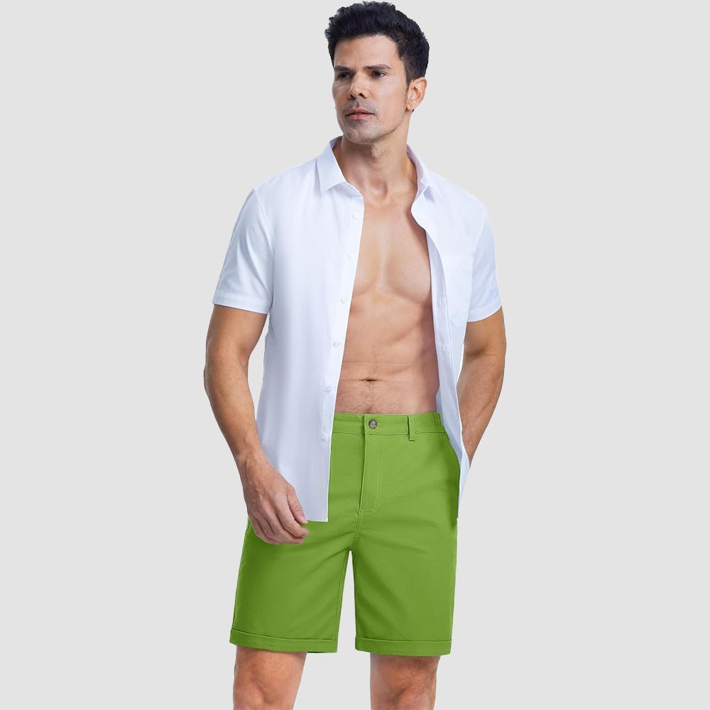 Men's Classic Stretch Chino Shorts with Pockets - veyora