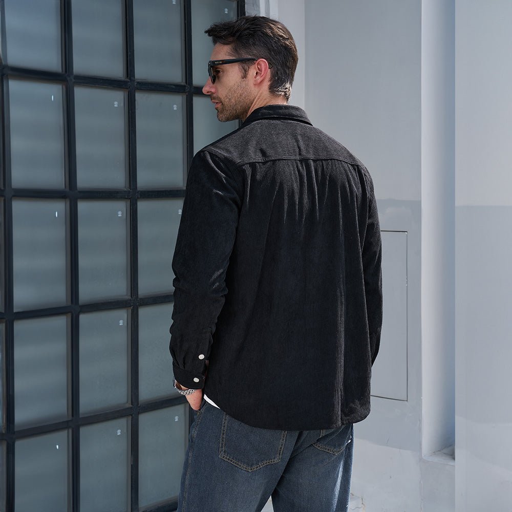 Men's Long Sleeve Corduroy Sun Protection Shirt - veyora