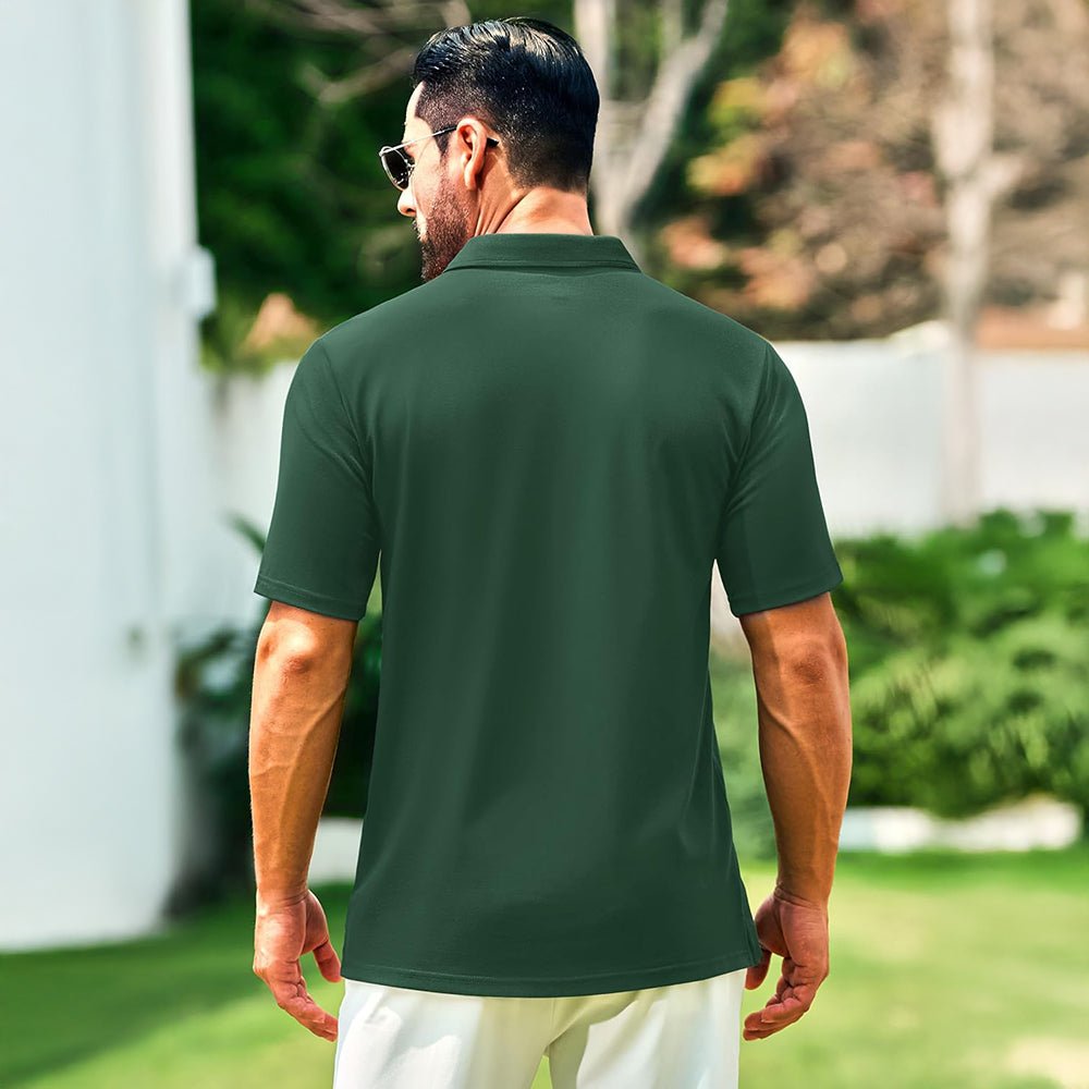 Men's Cotton Polo Shirts - Breathable Short Sleeve Golf Tee